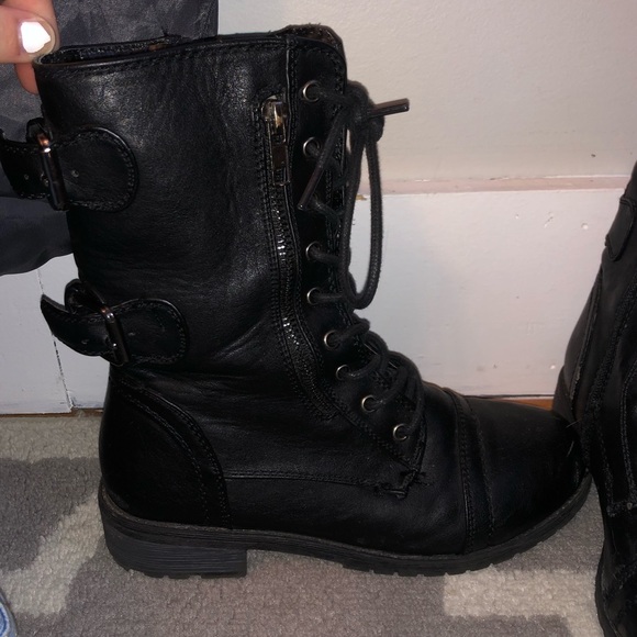 Forever Black Combat Boots - Picture 5 of 5